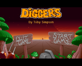 Diggers title screen for Amiga CD32